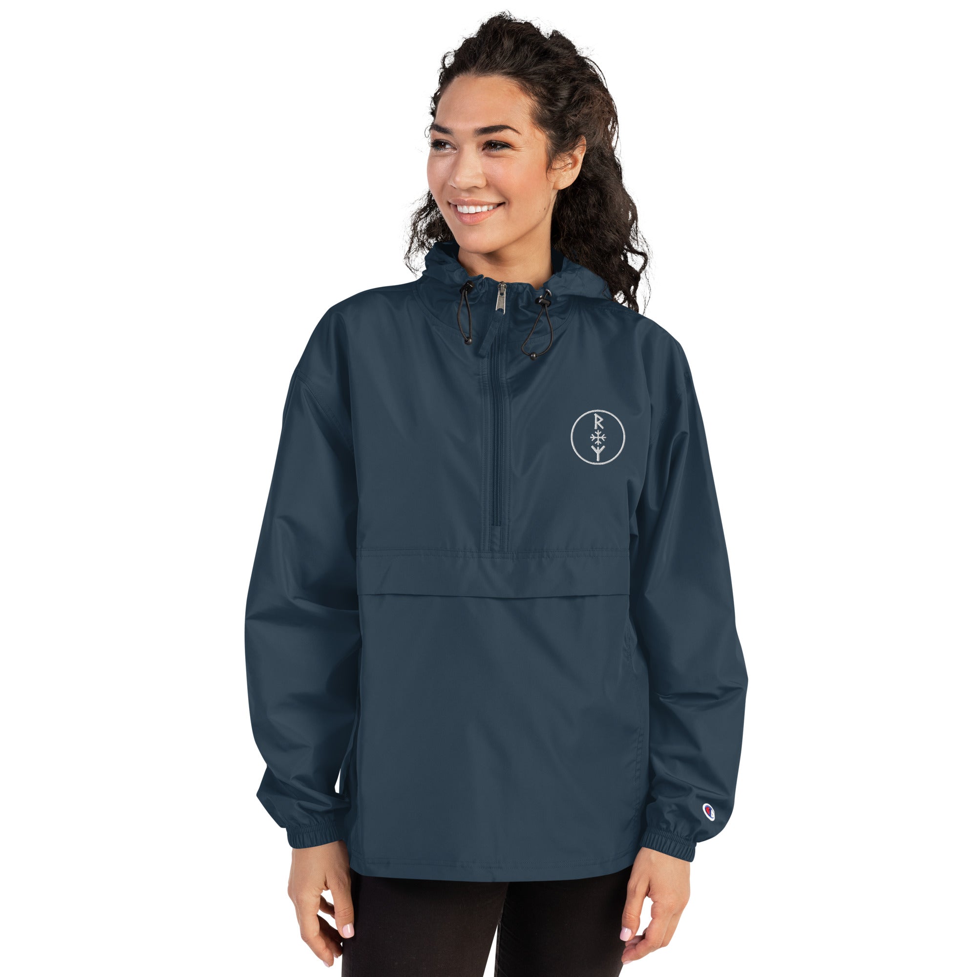 Frostmark Rune – Embroidered Champion Packable Jacket