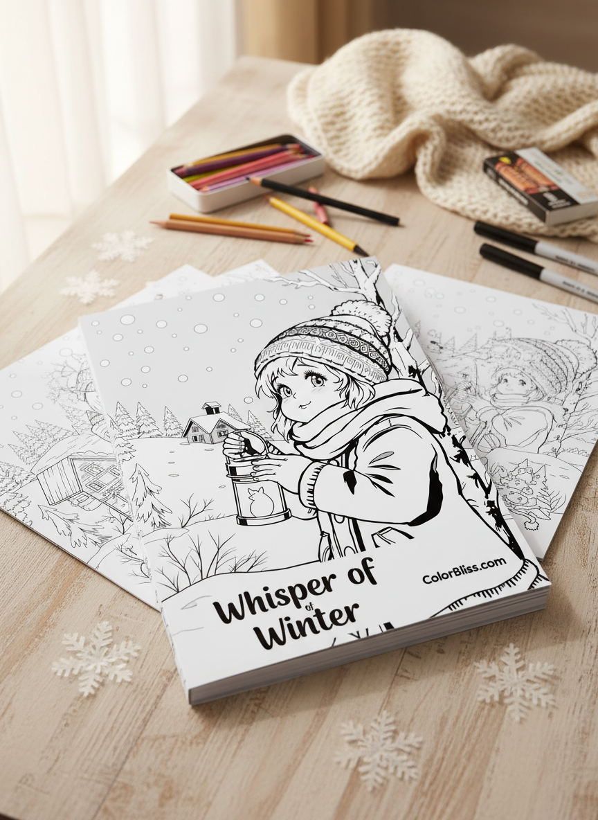Whisper of Winter – 12 Page Coloring Book (25% Off)
